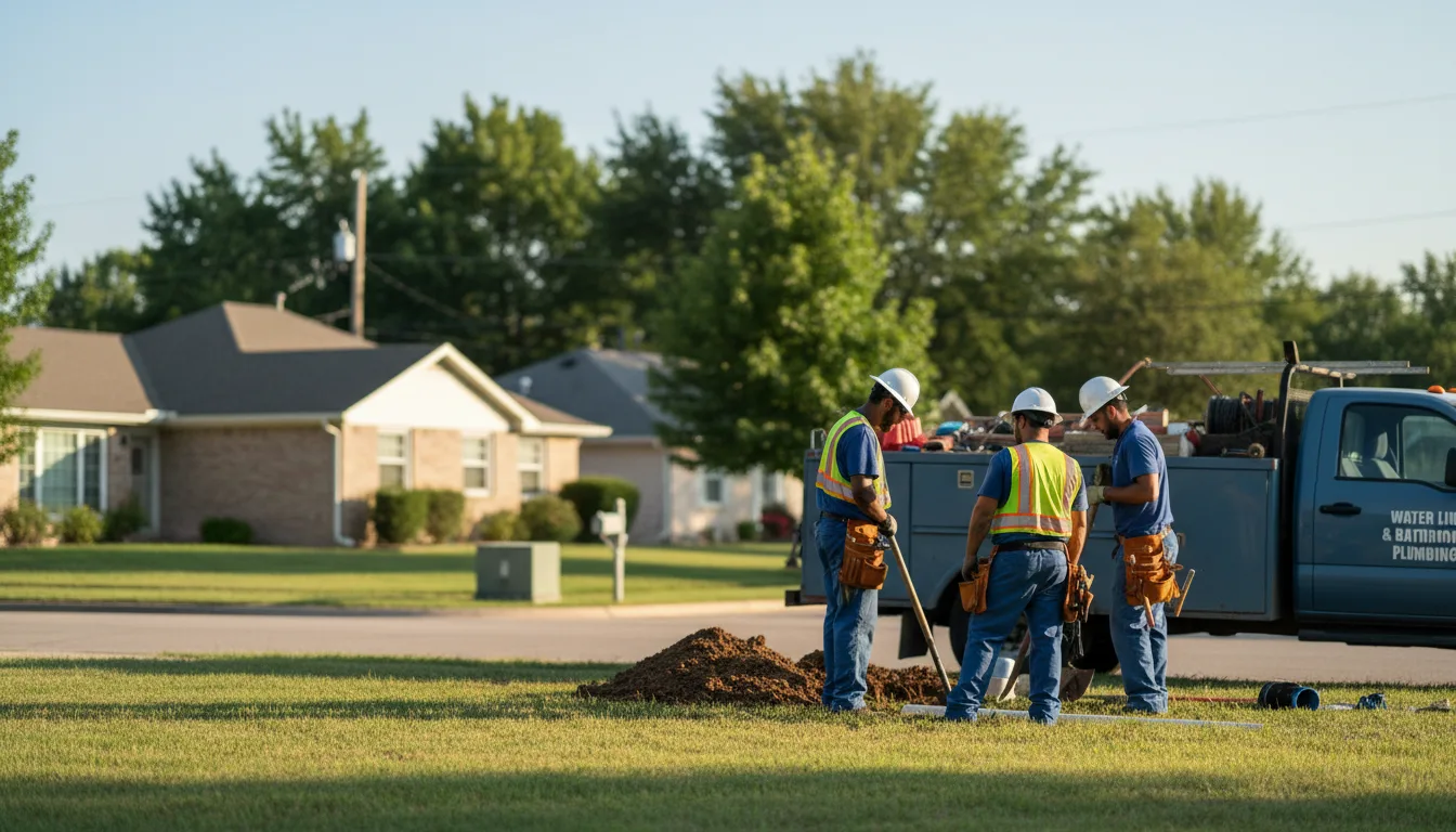 Residential water line and bathroom plumbing service in Bryan, TX